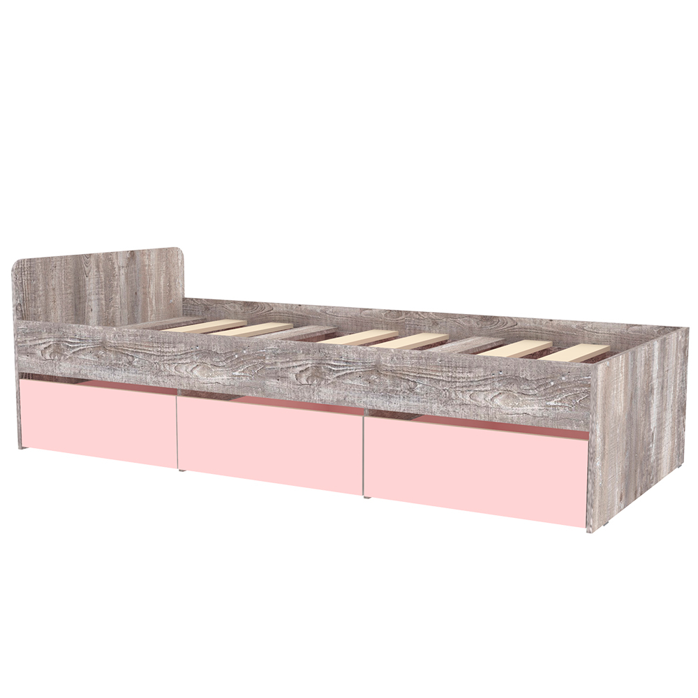 Кровать односпальная КарИВи КИВи Бетон Розовый