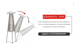 Уличный газовый инфракрасный обогреватель с комплектом для подключения «ПИРАМИДА» цвет: Серый