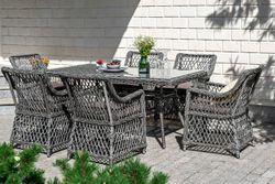 "Латте" обеденная группа плетеная, цвет графит