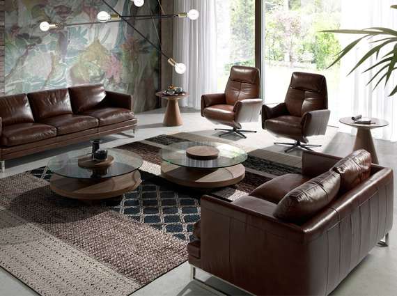 Кресло-реклайнер Angel Cerda 5056, коричневая кожа