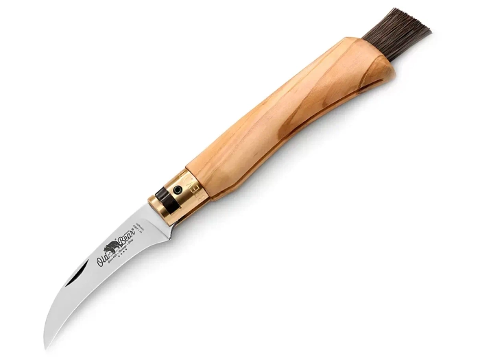 Нож складной Old Bear Mushroom, грибной, W1.4060, Satin, оливковое дерево