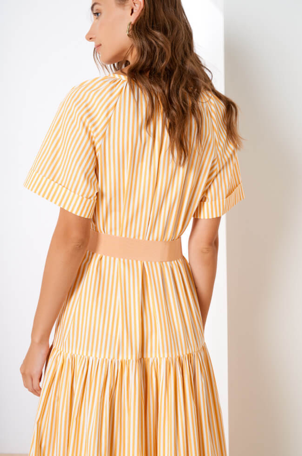 51276 Платье женское (оранжевый полоска)