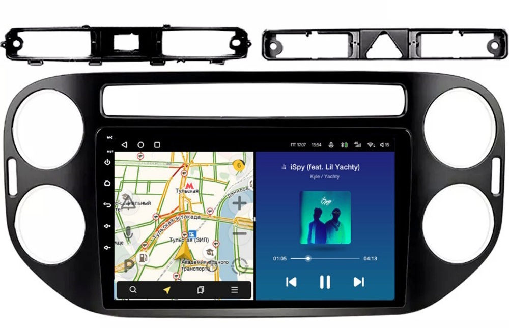 Магнитола для Volkswagen Tiguan 1 2007-2016, Golf Plus (рамка 9 чёрная, любая кнопка) - Teyes SPRO+ Android 10, ТОП процессор, 4-32, SIM-слот