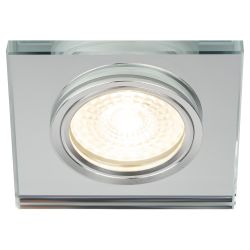 Светильник встраиваемый декоративный ЭРА DK8 CH/WH под лампу MR16 GU5.3 квадратный зеркальный/хром