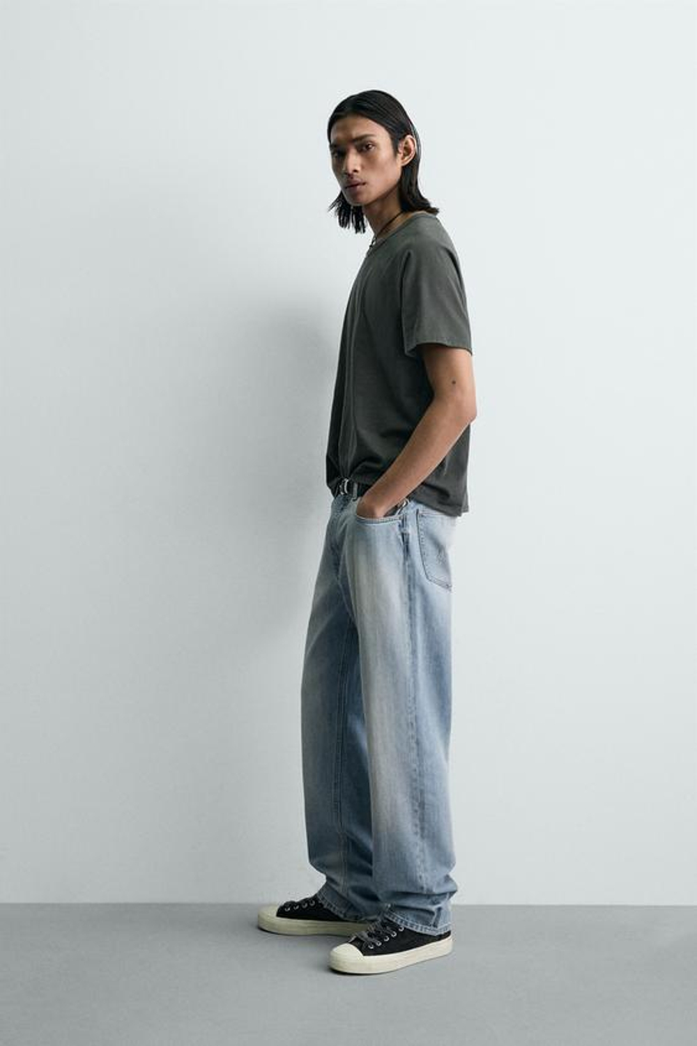 ZARA ДЖИНСЫ STRAIGHT FIT, ГОЛУБОЙ