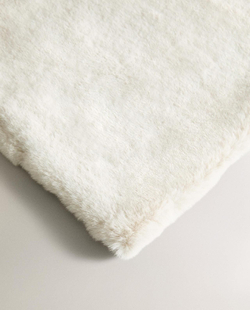 Zara Home - Меховой плед, белый, 140x190 см