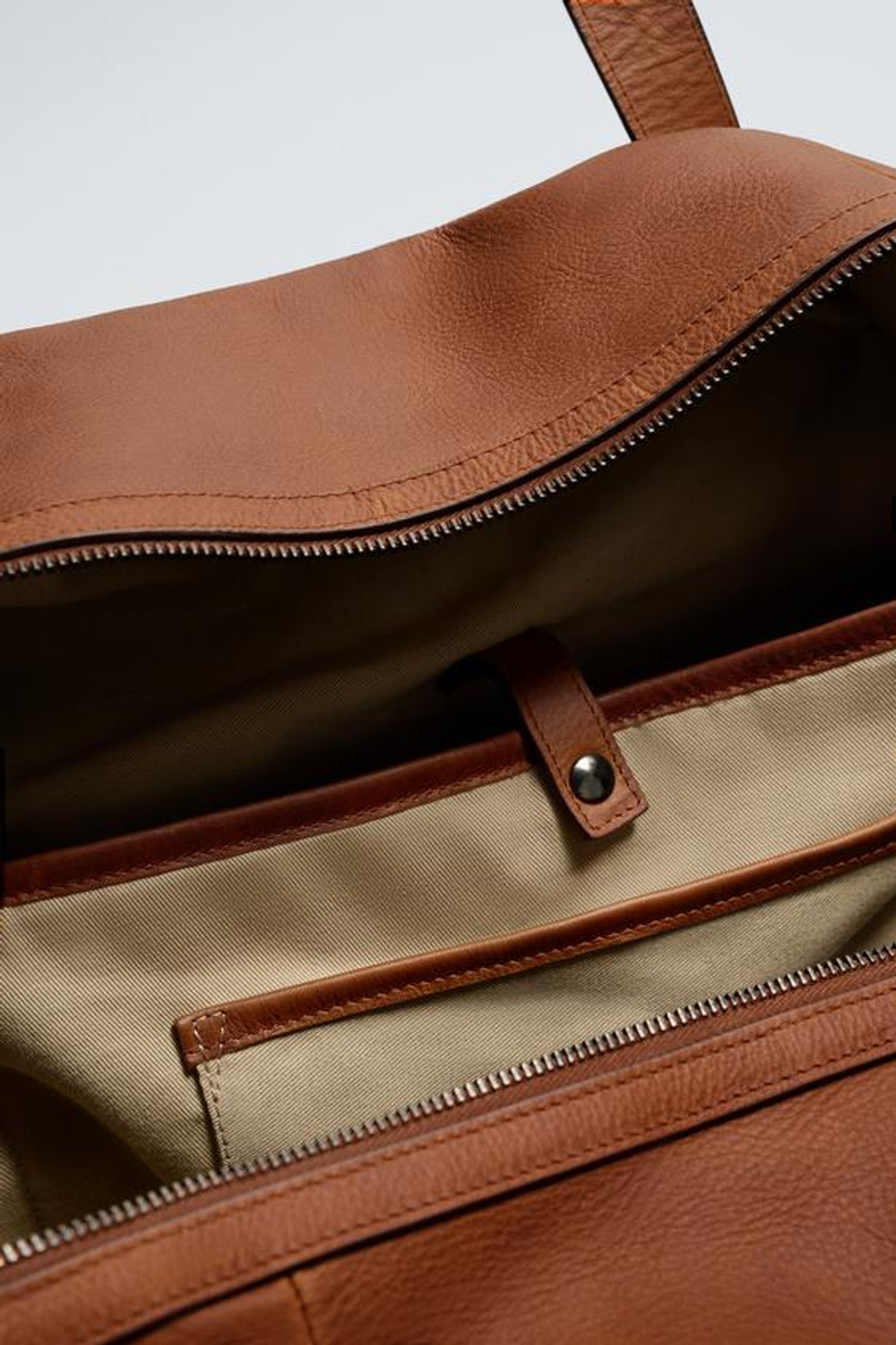 ZARA КОЖАНАЯ СУМКА XL, КОРИЧНЕВЫЙ