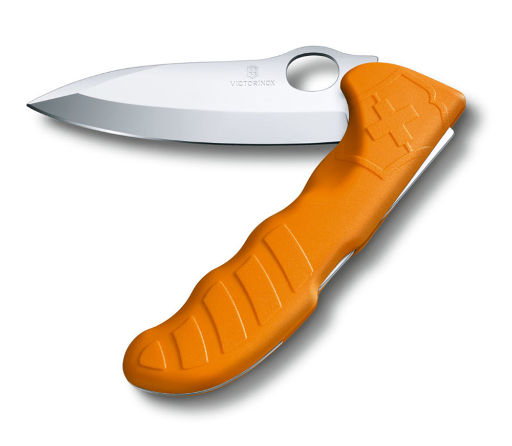 Качественный маленький брендовый фирменный складной перочинный нож 130 мм с фиксатором лезвия, оранжевый Victorinox Hunter Pro VC-0.9410.9