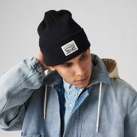 Шапка LEVI'S BACKPATCH BEANIE CAVIAR