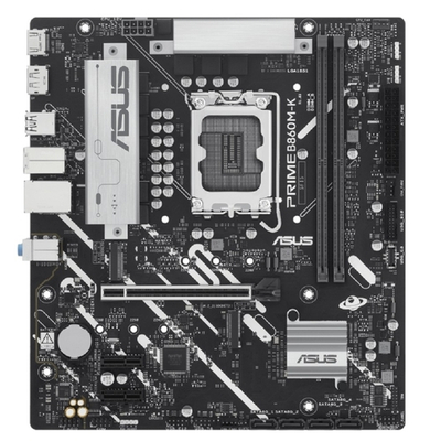 Материнская плата ASUS PRIME B860M-K (Socket 1851, mATX, 2xDDR5(128GB), DP/HDMI, 1xPCIe 4.0x16/2xPCIe 4.0x1, 1xLAN (2.5GbE), 4xSATA 6Gb/s, 2xM.2, 3xUSB 3.2, 3xUSB 2.0)