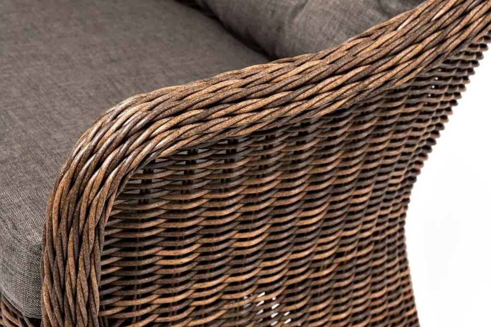 "Равенна" диван двухместный плетенный из ротанга, цвет коричневый