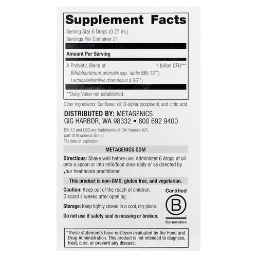 Metagenics, UltraFlora®, пробиотик для детей, 5,65 мл (0,19 жидк. унции)