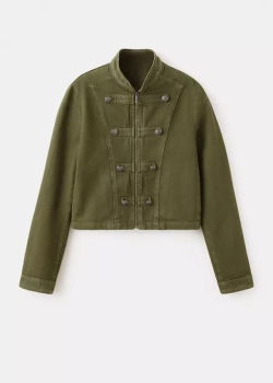 MANGO Приталенный жакет с воротником-стойкой, хаки