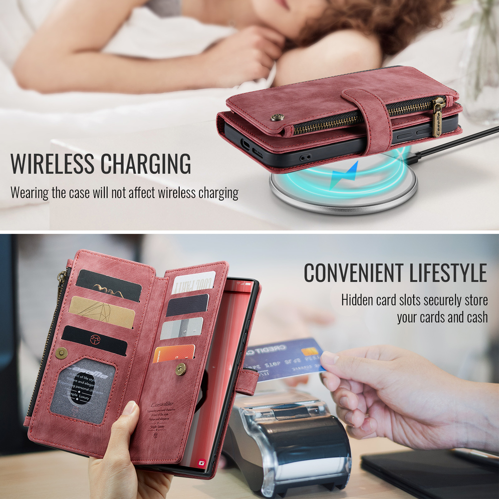 Многофункциональный чехол-кошелек CaseMe 3 in 1 Matte Wallet для Samsung Galaxy S25 Ultra