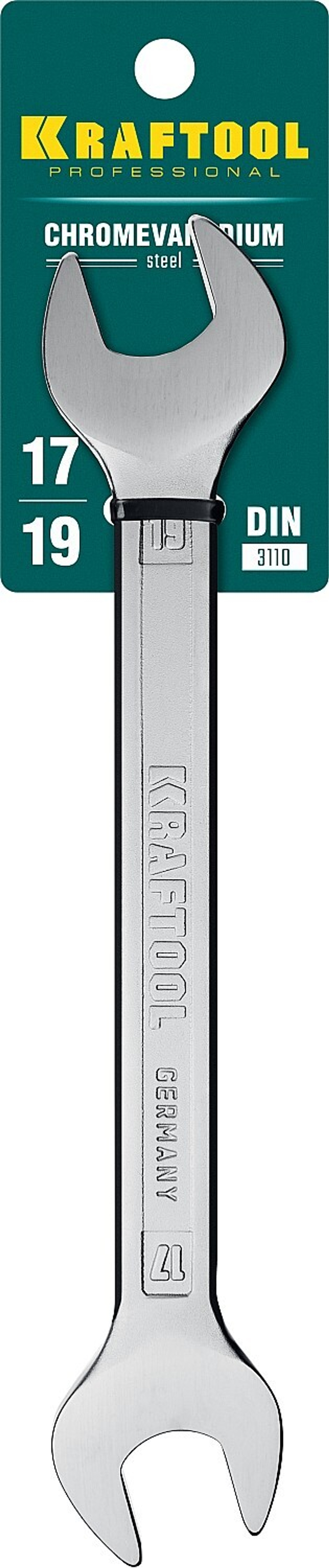 KRAFTOOL 17 х 19 мм, рожковый гаечный ключ (27033-17-19)