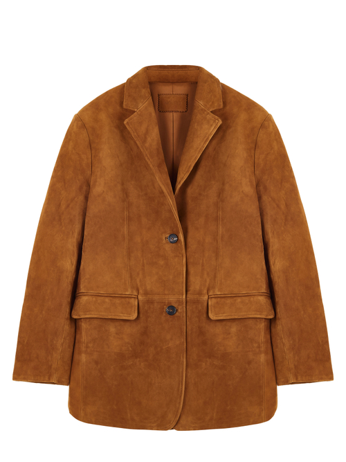 Жакет из замши песочного цвета