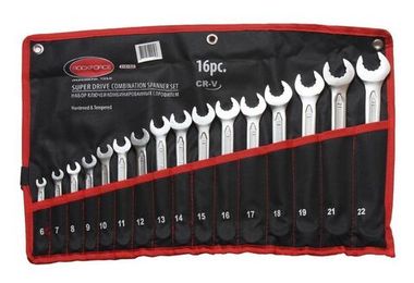 Набор ключей комбинированных с профилем ''Super Drive''12гр., 16пр. (6-19, 21, 22мм), на полотне RockForce##Rock FORCE RF-5161SD
