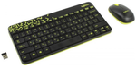 Комплект клавиатура + мышь Logitech MK240 Nano, black/yellow