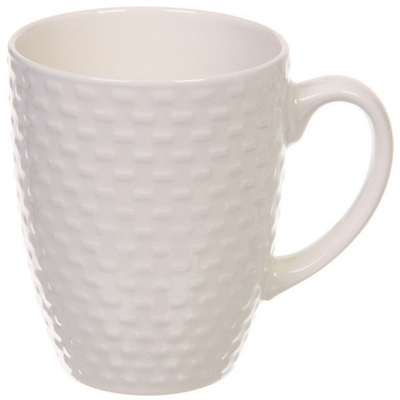 Кружка керамическая 450мл «Белая» строчки