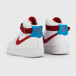 кроссовки Nike Air Force 1 Mid White Red Swoosh