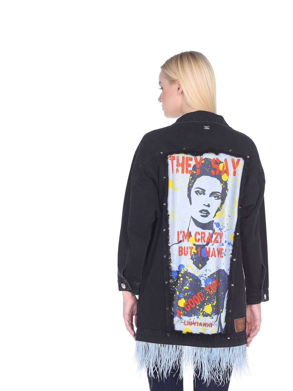 LIGVIANNI Джинсовая куртка Denim Jacket  "The Say i'm crazy but i have a go"