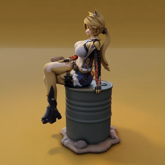 Pulchra on a barrel - Zenless Zone Zero