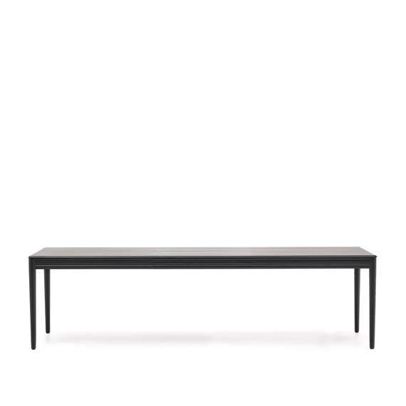 Раздвижной стол Lenon черный из шпона и массива дуба 200(280)x90