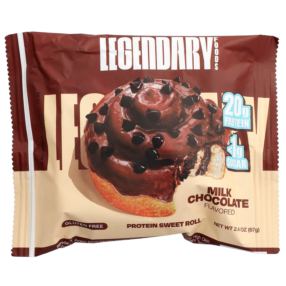 Legendary Foods, протеиновая булочка, молочный шоколад, 8 шт. по 67 г (2,4 унции)