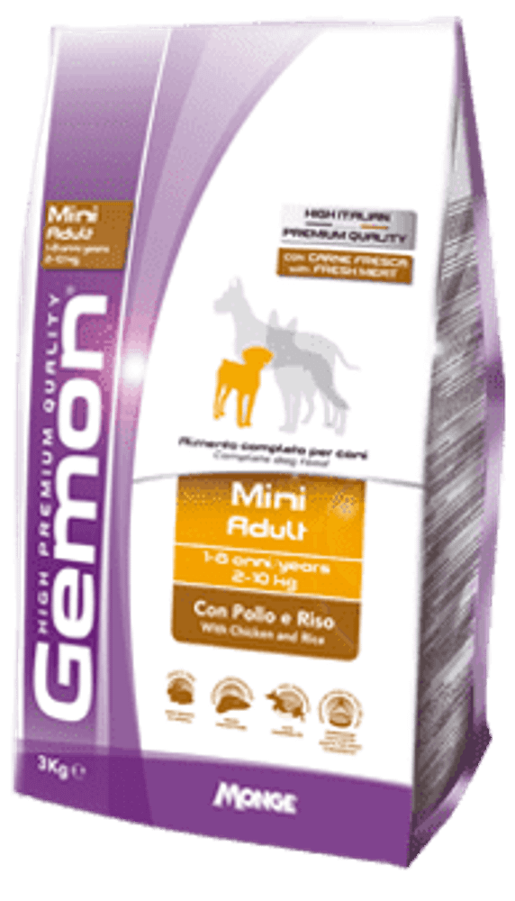 Gemon 1кг Dog Mini корм для взрослых собак мелких пород курица с рисом Gemon 1кг Dog Mini корм для взрослых собак мелких пород курица с рисом