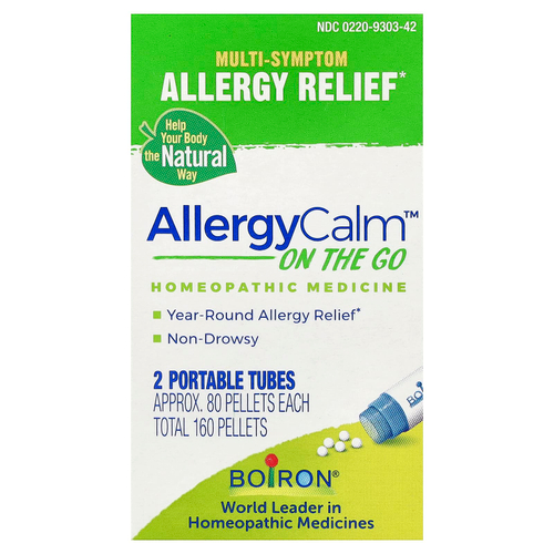Boiron, AllergyCalm™ On The Go, 2 компактных тюбика по 80 гранул