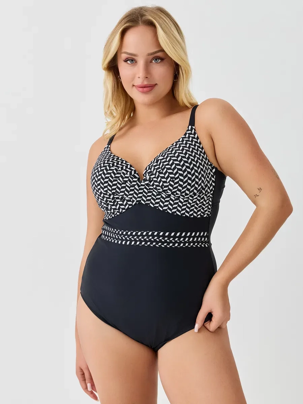 Купальник слитный зебра