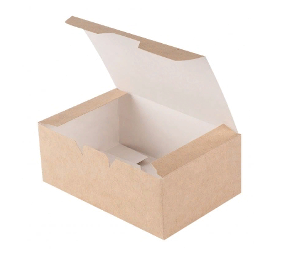 Коробка на вынос ECO FAST FOOD BOX S 115х75х45 мм крафт без печати
