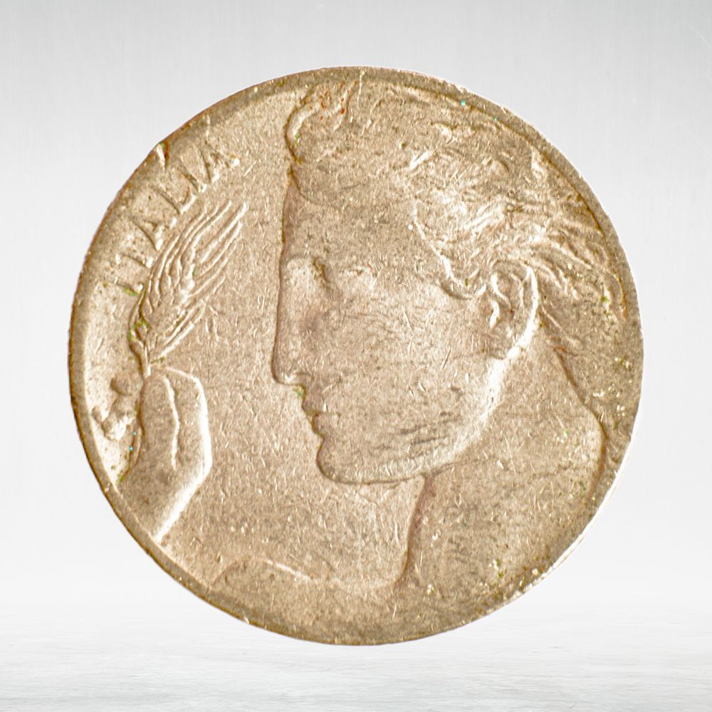 Italy 20 Centesimi 1912 R "Liberty in Flight - Ear of Wheat", VF
