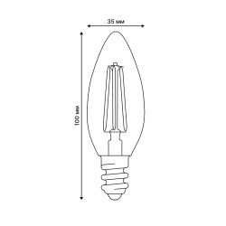 LED-C35-9W-4000K-E14-CL PLS02WH Лампа светодиодная. Форма свеча. прозрачная. Серия Sky. Белый свет 4000К. Картон. ТМ Uniel.