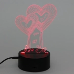 Светильник ночник «3D-Нежность» на пластиковой подставке, с включателем USB