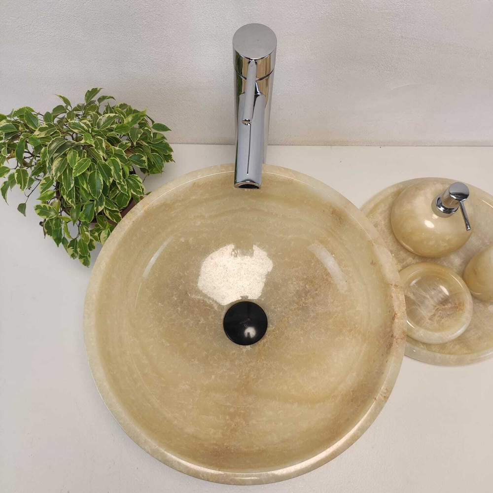 Раковина из оникса Bowl Yellow TinLip BO-61091 40*40*15