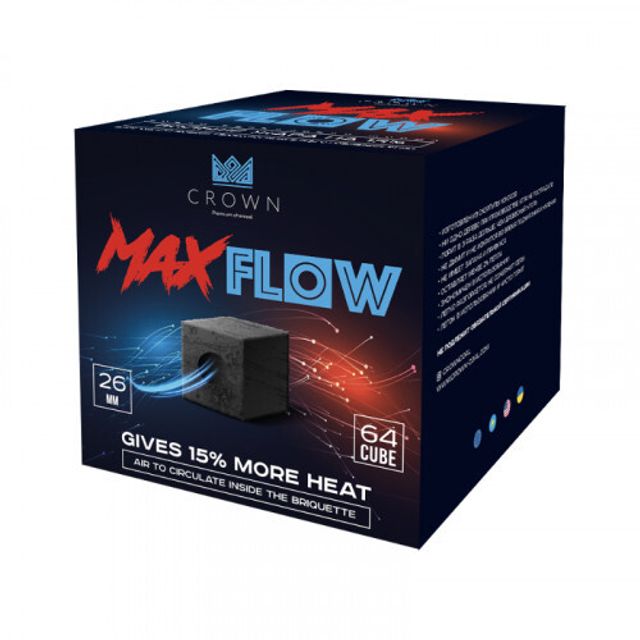 Уголь Кокосовый 26мм - Crown Maxflow 64шт