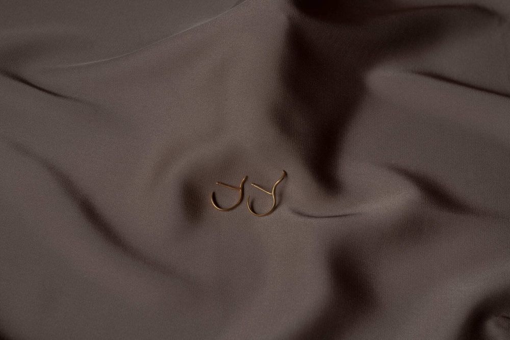 Серьги Изгибы, позолота