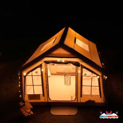 Пневмокаркасная палатка «Летний Уют» 3,2×2,5×2,2 м — семейная, кемпинговая из ПВХ