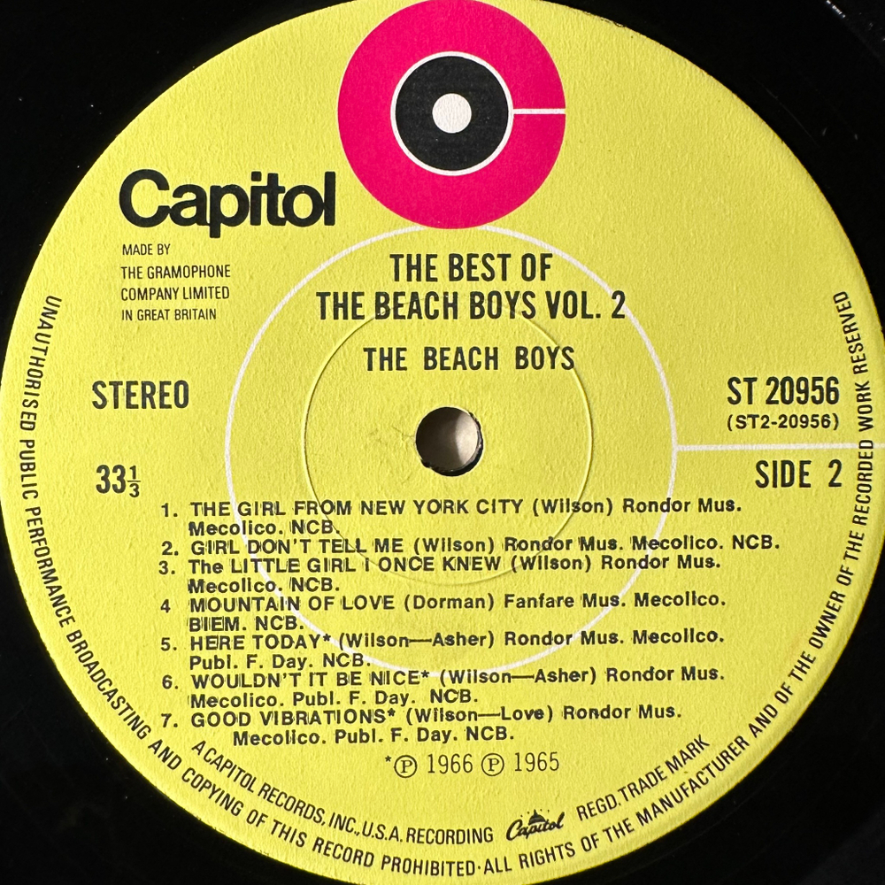 The Beach Boys ‎– The Best Of The Beach Boys Vol. 2 (Англия)