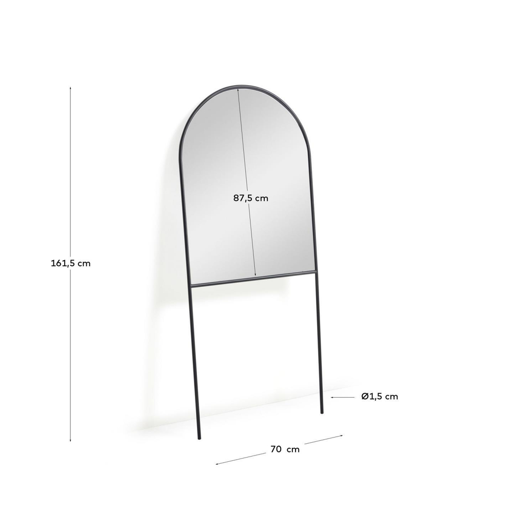 Зеркало Nazara из черного металла 70 x 161 см