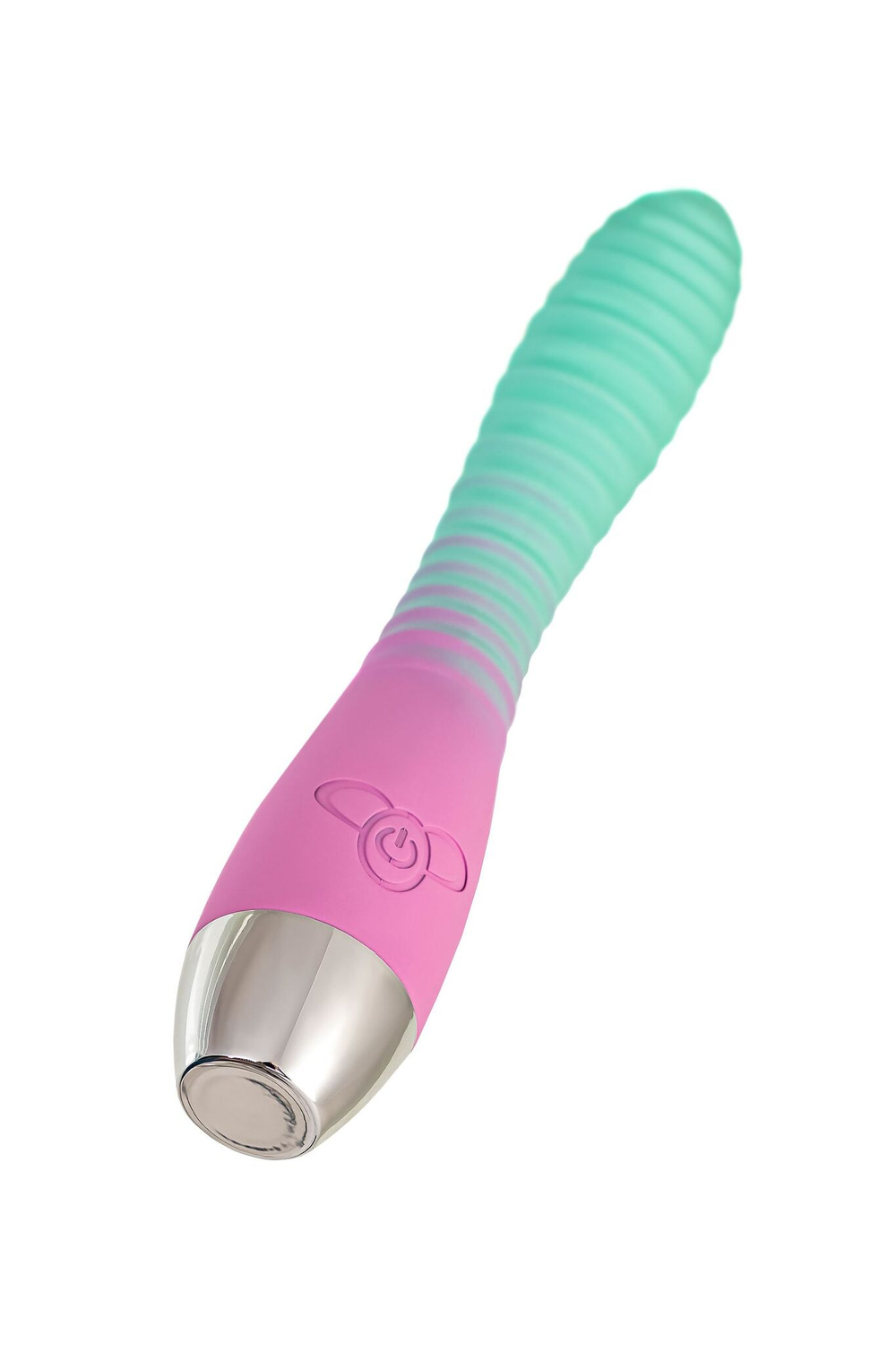 Мятно-розовый вибратор с изогнутой головкой Azalia - 20,5 см. (Цвет: мятный)