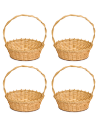Корзина овальная подарочная, набор 4 штуки, арт. O320P/4, 22х32х10 см, высота с ручкой 35 см