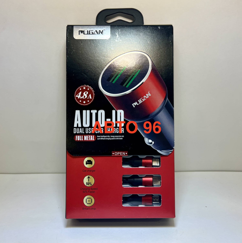 Автомобильное зарядное устройство PUGAN, 4.8А, USBx2 c кабелем в комплекте (за комплект) Оптом