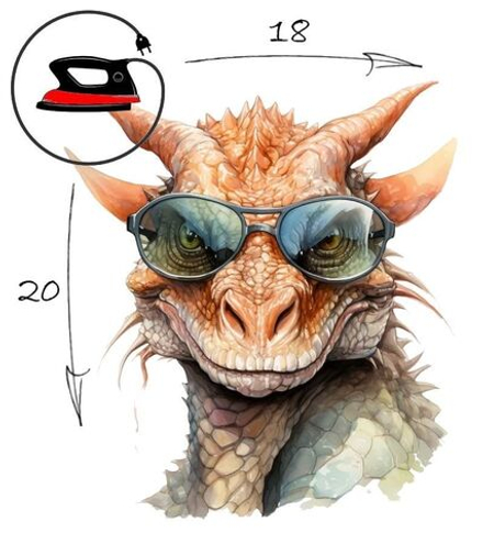 Термотрансфер "Дракон", наклейка на одежду, 20х18