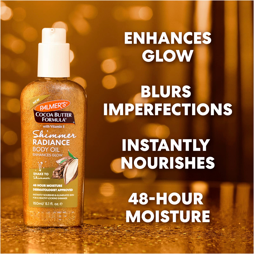 Palmer's, Cocoa Butter Formula® с витамином E, масло для тела с мерцающим сиянием, 150 мл (5,1 жидк. унц.)
