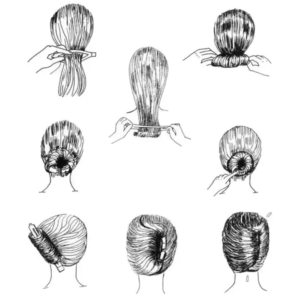 Заколка Хеагами для создания быстрой прически, цвет черный 17см
