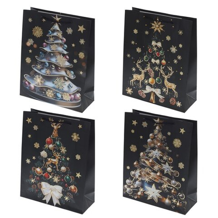 GAEM Пакет подарочный (бумага 210г/м2, блок 12шт), L31 W12 H40 см, 4в.