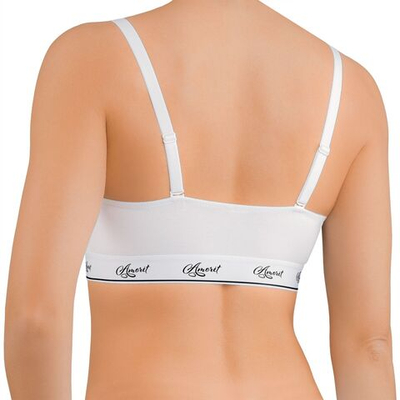 Хлопковый бюстгальтер-топ с брендированной резинкой (Размер: M) (Цвет: белый)