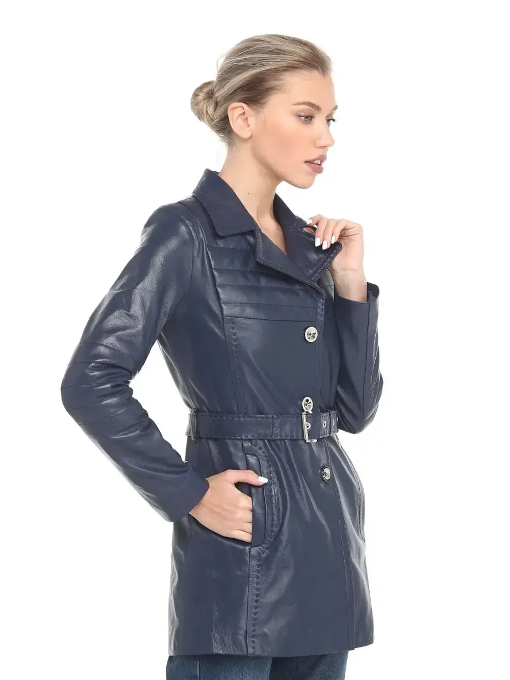 Плащ женский из натуральной кожи Турция